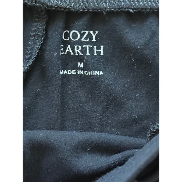 New Cozy Earth Womens Wide Leg Patch Pocket Bamboo Joggers Medium Black - Picture 7 of 7